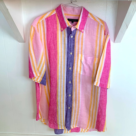 Preppy madres stripe short sleeve Summertime shirt - Picture 1 of 6
